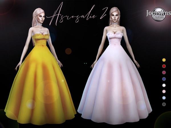 Sims 4 Asrosalie dress 2 by jomsims at TSR