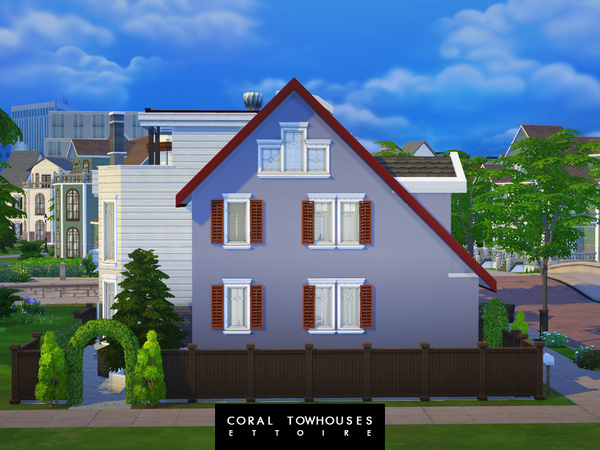 Sims 4 Coral Townhouses by Ettoire at TSR