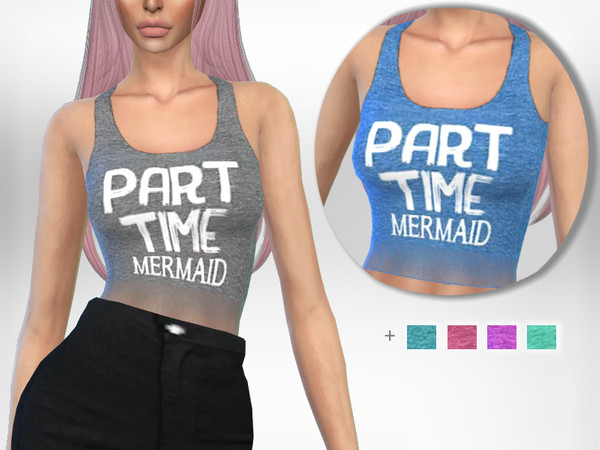 Sims 4 Part Time Mermaid Top by Puresim at TSR