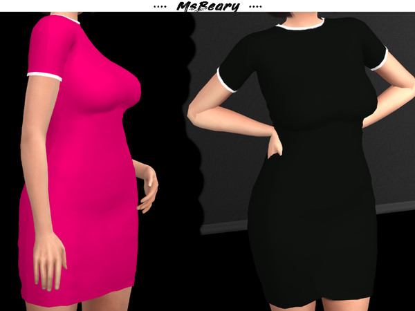 Sims 4 Ringer T Shirt Dress by MsBeary at TSR