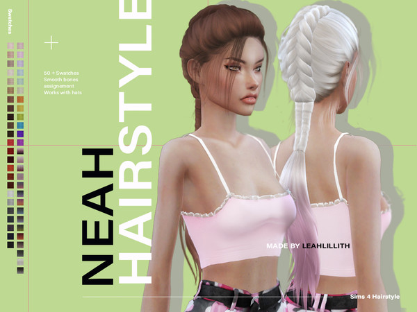 Sims 4 Neah Hairstyle by Leah Lillith at TSR