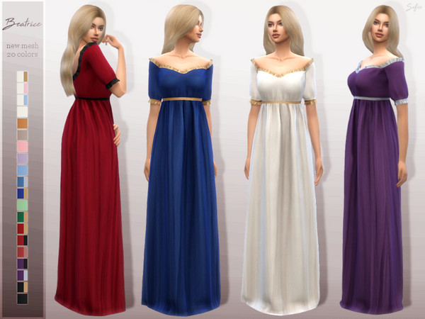 Sims 4 Beatrice dress by Sifix at TSR