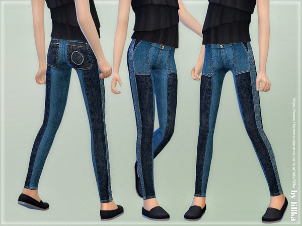 Sims 4 Skinny Jeans for Girls 05 by lillka at TSR