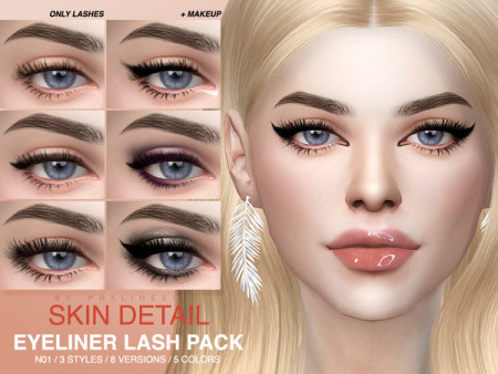 Skin Detail Lash Pack N01 by Pralinesims at TSR
