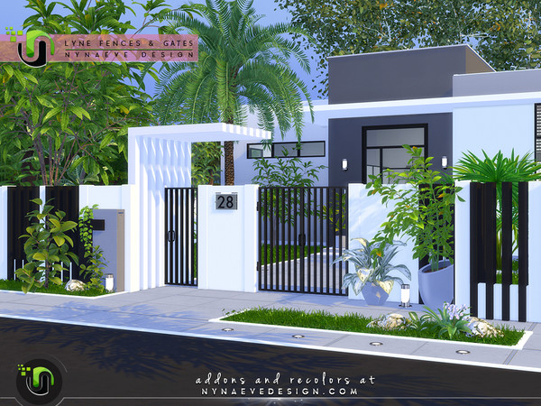 Sims 4 Lyne Fences, Gates and Awnings by NynaeveDesign at TSR