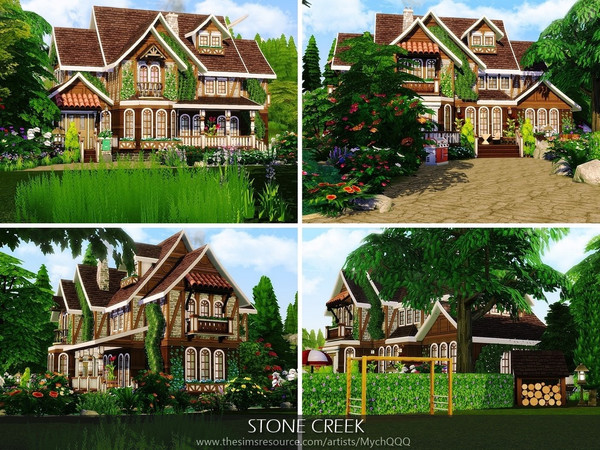 Sims 4 Stone Creek house by MychQQQ at TSR