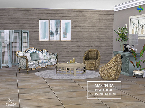Sims 4 Making EA Beautiful Living Room Set by Chicklet453681 at TSR