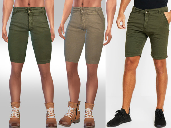 Sims 4 Male Sims Casual Olive Shorts by Saliwa at TSR