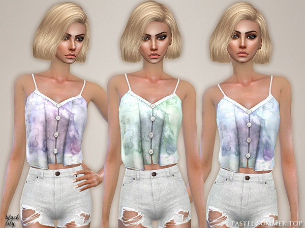 Sims 4 Pastel Summer Top by Black Lily at TSR