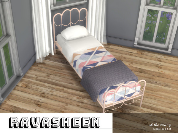 Sims 4 Oh the Iron y Bed Set by RAVASHEEN at TSR