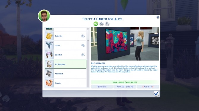 Sims 4 Art Appraiser Career TS3 conversion by Dero at Mod The Sims