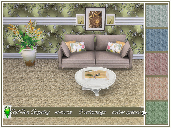 Sims 4 Soft Fern Carpeting by marcorse at TSR