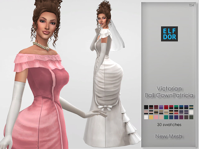 Sims 4 Victorian Ball Gown Patricia at Elfdor Sims