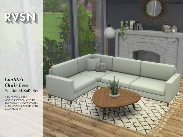 Sims 4 Couldnt Chair Less Sectional Sofa Set by RAVASHEEN at TSR