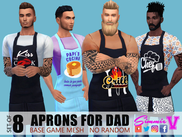 Sims 4 Aprons for Dad by SimmieV at TSR