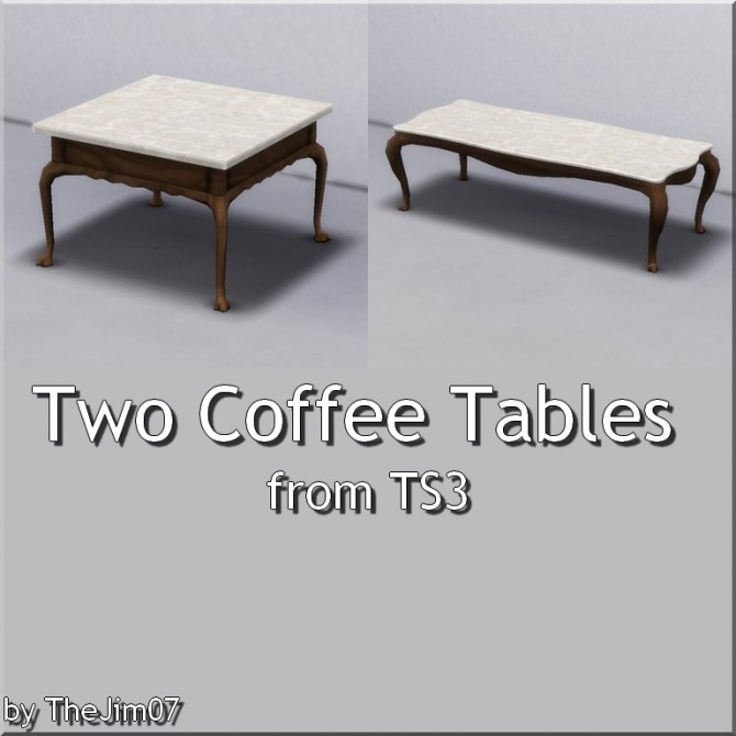 Sims 4 Two Colonial Coffee Tables by TheJim07 at Mod The Sims
