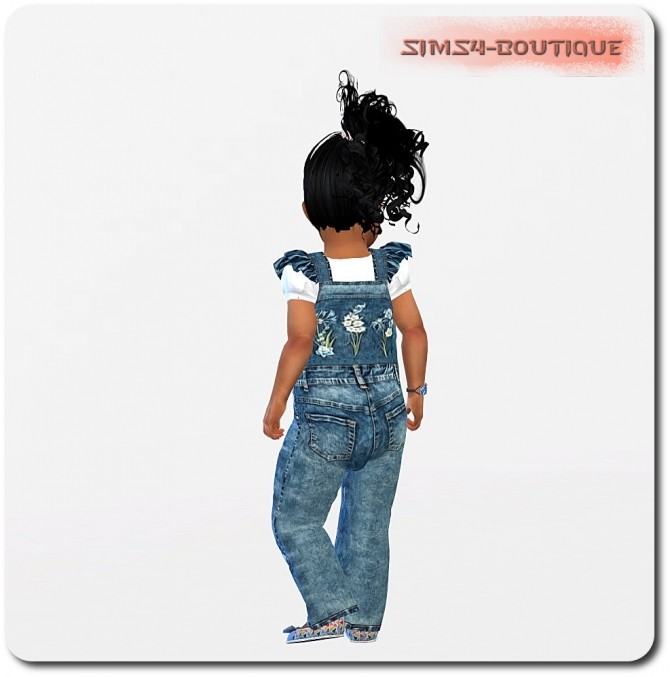 Sims 4 Top, Ruffle Jumpsuit and shoes at Sims4 Boutique
