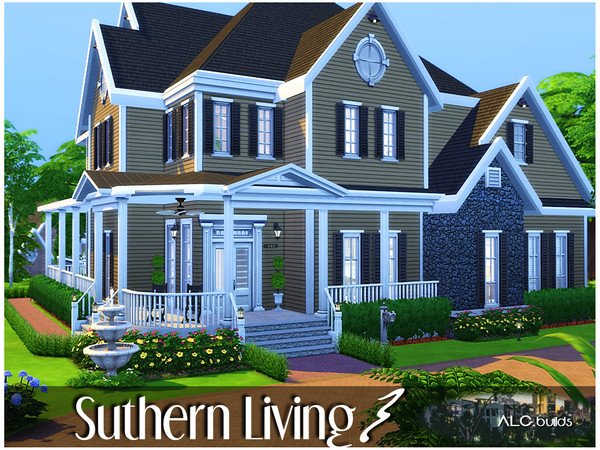 Sims 4 Suthern Living 3 house by ALGbuilds at TSR