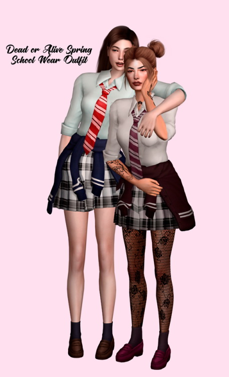 Sims 4 Dead Or Alive Spring School Wear Outfit at Astya96