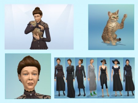 Miss Hartnell and her cat at KyriaT’s Sims 4 World