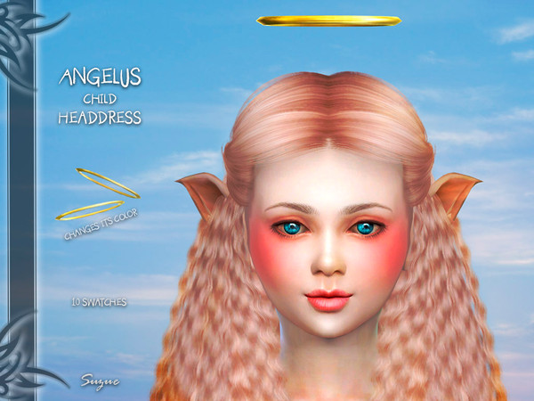 Sims 4 Angelus Child Headdress by Suzue at TSR
