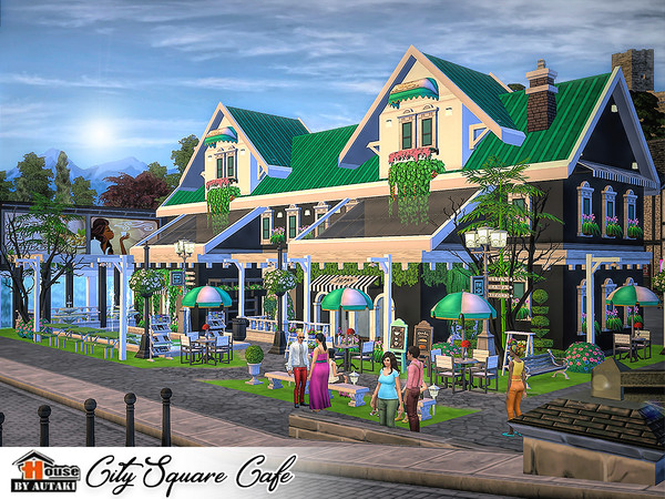 Sims 4 City Square Cafe by autaki at TSR