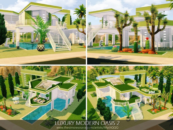 Sims 4 Luxury Modern Oasis 2 by MychQQQ at TSR