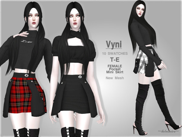 Sims 4 VYNI Skirt by Helsoseira at TSR