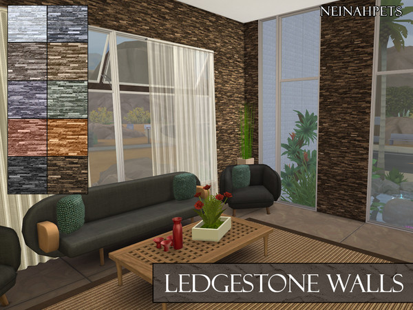 Sims 4 Ledgestone Walls I by neinahpets at TSR