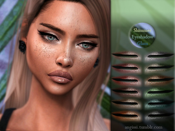 Sims 4 Shimmer Eyeshadows Glam by ANGISSI at TSR