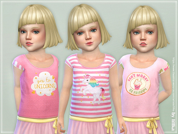 Sims 4 T Shirt Toddler Girl P10 by lillka at TSR