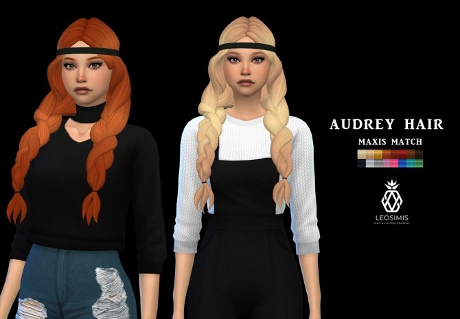 Sims 4 Audrey Hair MM (P) at Leo Sims