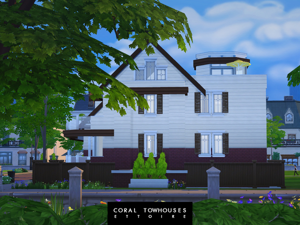 Sims 4 Coral Townhouses Modern by Ettoire at TSR