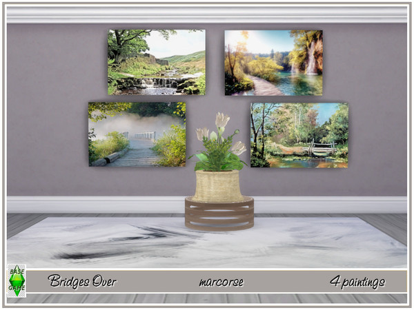 Sims 4 Bridges Over paintings by marcorse at TSR