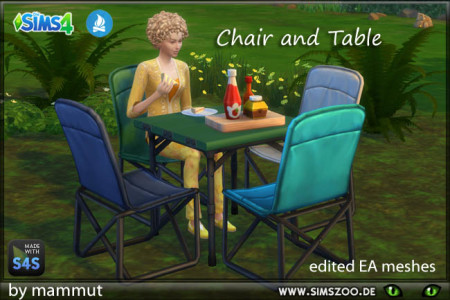 Camping chair and table by mammut at Blacky’s Sims Zoo