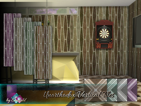 Sims 4 Unorthodox Vertical Tiles by emerald at TSR