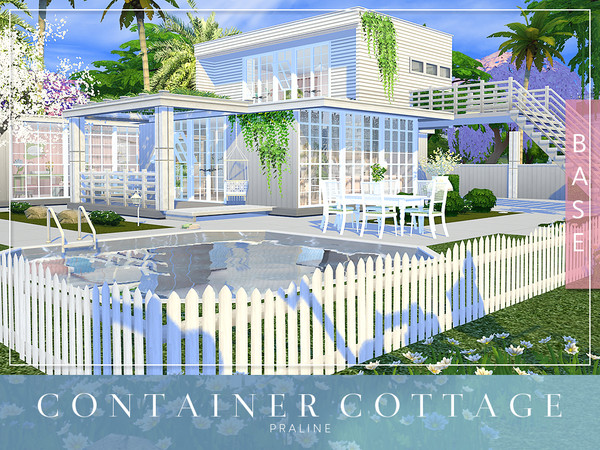 Sims 4 Container Cottage by Pralinesims at TSR