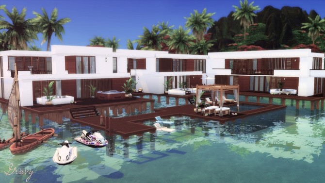 Sims 4 Overwater Mansion Rebuilding Sulani CC Free at GravySims