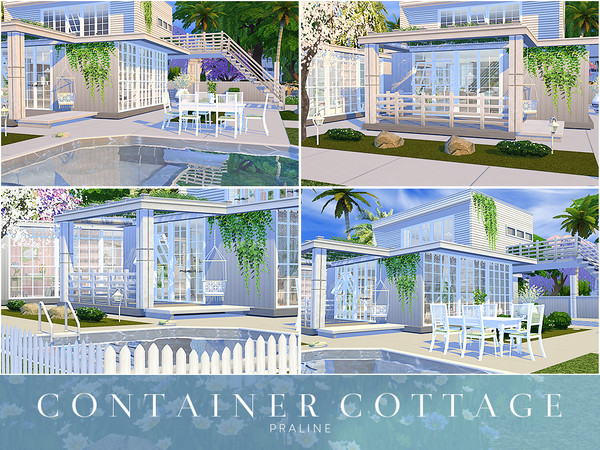 Sims 4 Container Cottage by Pralinesims at TSR