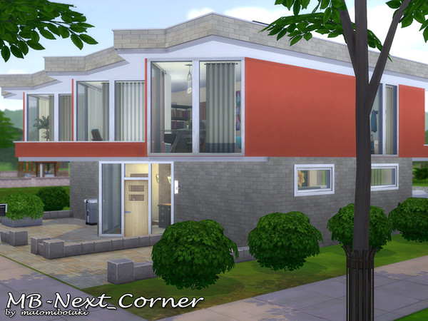 Sims 4 MB Next Corner house by matomibotaki at TSR