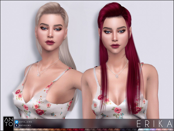 Sims 4 Erika Hairstyle by Anto at TSR