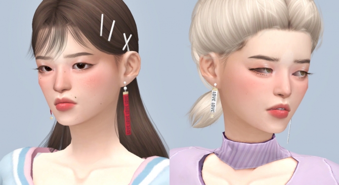 I’m in love earrings at Casteru » Sims 4 Updates