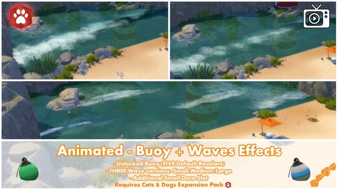 Sims 4 Animated Buoy + Waves Effects by Bakie at Mod The Sims