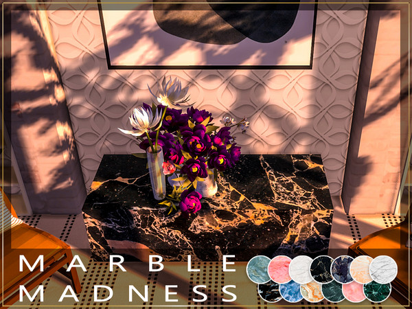 Sims 4 Marble Madness 5 non glossy end/coffee tables by Winner9 at TSR