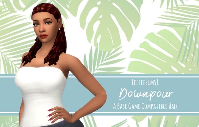 Sims 4 Downpour Base Game Compatible Hair at leeleesims1