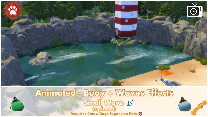 Sims 4 Animated Buoy + Waves Effects by Bakie at Mod The Sims