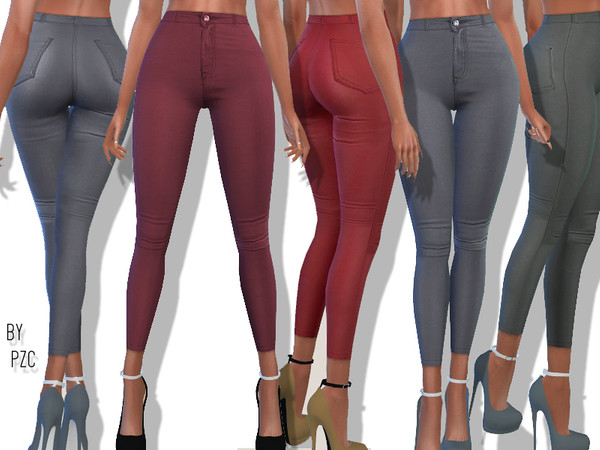 Sims 4 PZC Leather Pants by Pinkzombiecupcakes at TSR