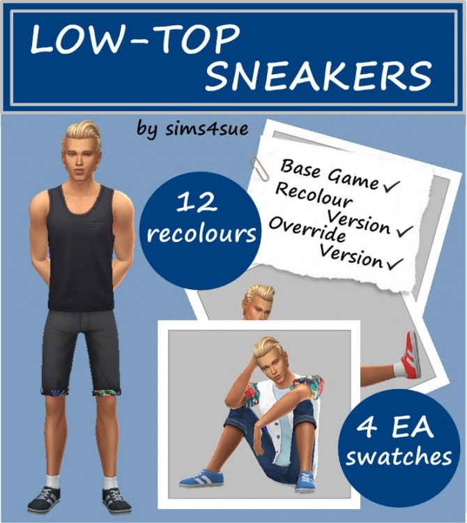 Sims 4 BASE GAME LOW TOP SNEAKERS at Sims4Sue