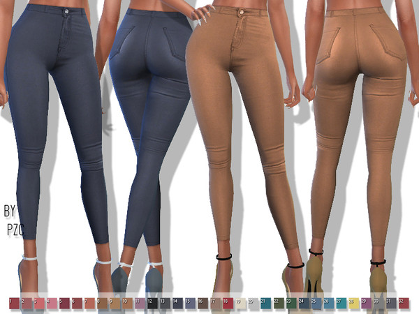 Sims 4 PZC Leather Pants by Pinkzombiecupcakes at TSR