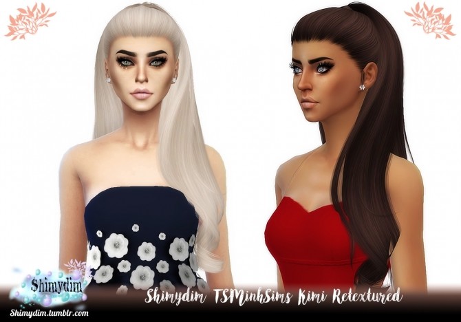 Sims 4 TSMinhSims Kimi Hair Retexture Naturals + Unnaturals at Shimydim Sims